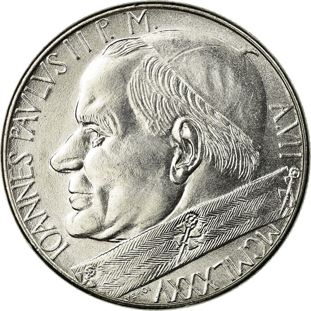 Coin, VATICAN CITY, John Paul II, 50 Lire, 1985, Roma, MS(65-70), Stainless