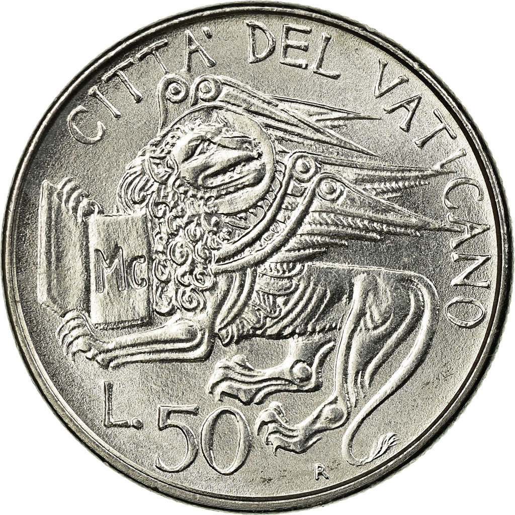 Coin, VATICAN CITY, John Paul II, 50 Lire, 1985, Roma, MS(65-70), Stainless