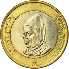 Coin, Morocco, al-Hassan II, 10 Dirhams, 1995/AH1415, Paris, AU(55-58)