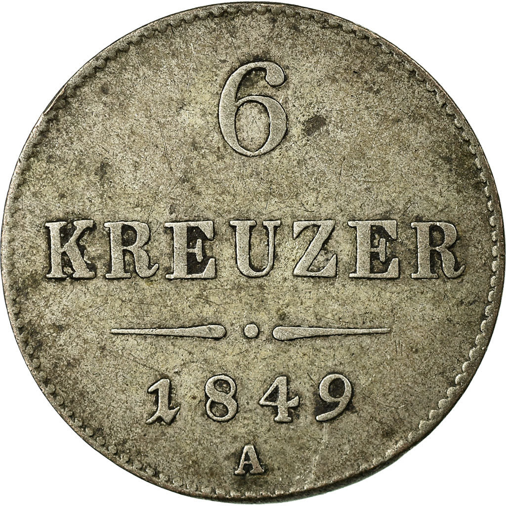 Monnaie, Autriche, Franz Joseph I, 6 Kreuzer, 1849, TTB, Argent, KM:2200
