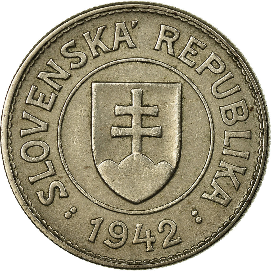 Coin, Slovakia, Koruna, 1942, AU(55-58), Copper-nickel, KM:6
