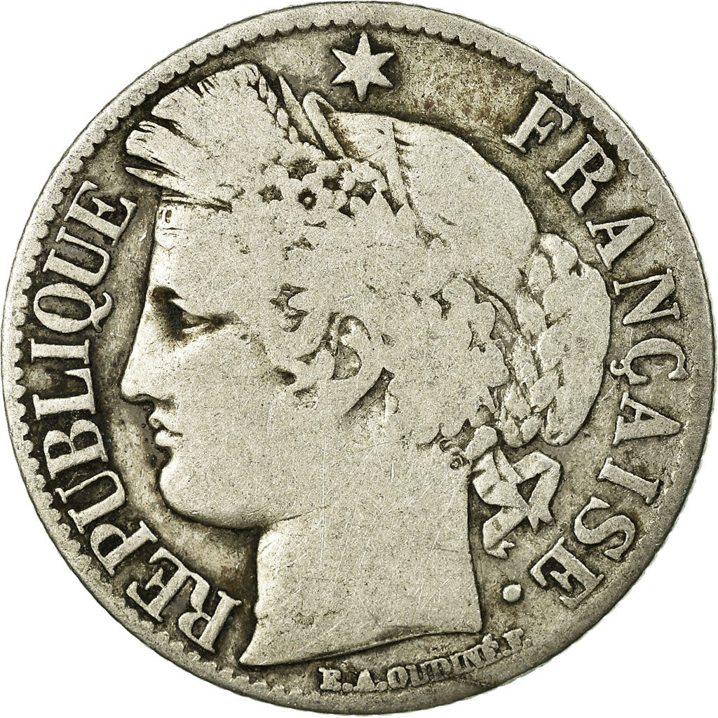 Coin, France, Cérès, Franc, 1871, Paris, VF(20-25), Silver, KM:822.1