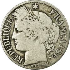 Coin, France, Cérès, Franc, 1871, Paris, VF(20-25), Silver, KM:822.1