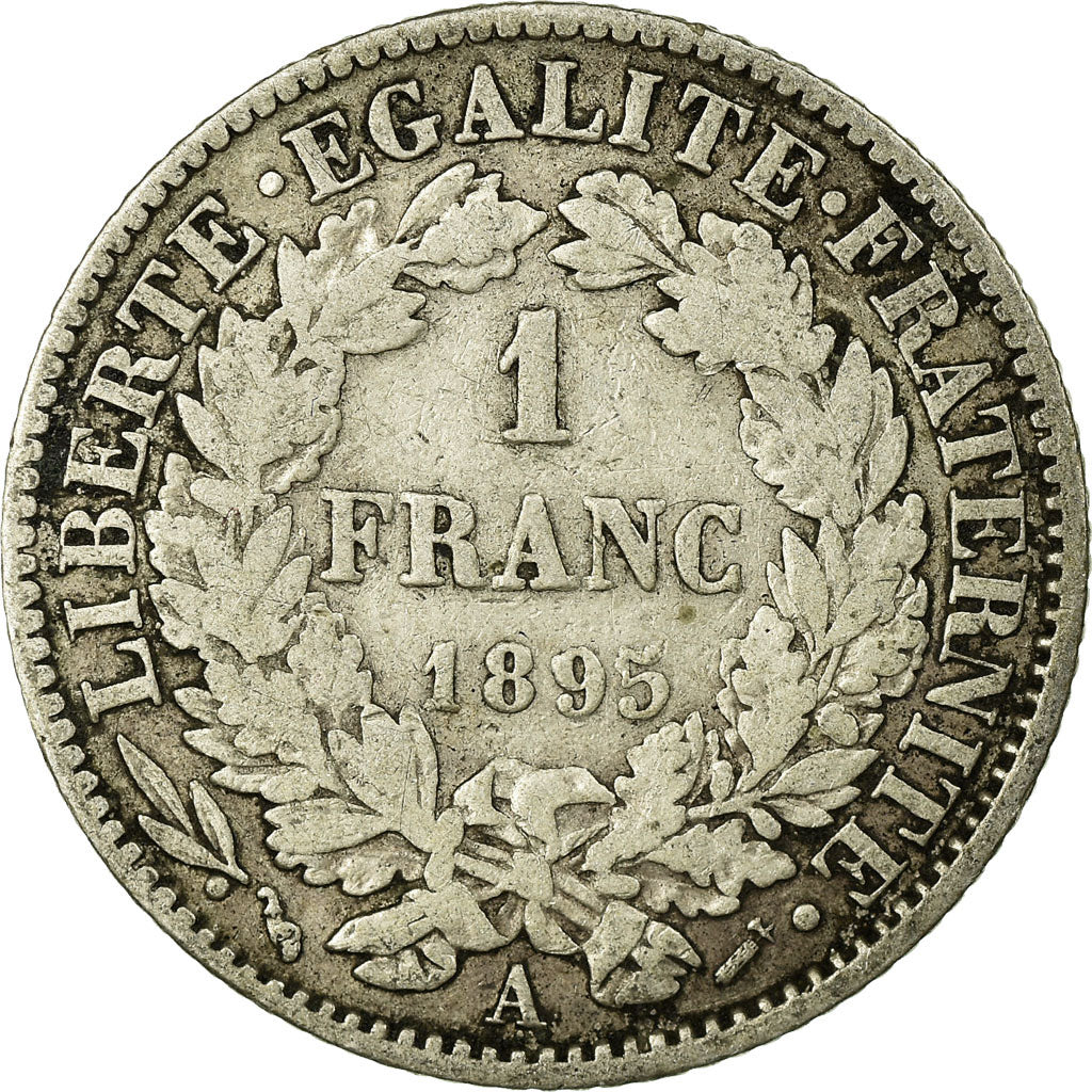 Coin, France, Cérès, Franc, 1895, Paris, VF(20-25), Silver, KM:822.1