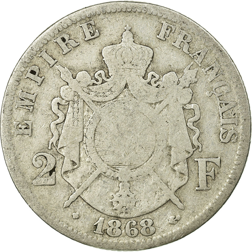 Münze, Frankreich, Napoleon III, Napoléon III, 2 Francs, 1868, Strasbourg