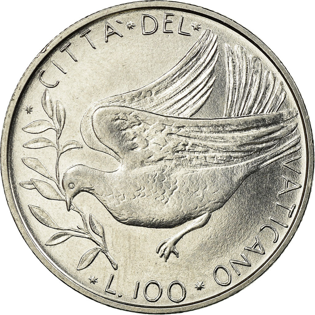 Coin, VATICAN CITY, Paul VI, 100 Lire, 1974, Roma, MS(63), Stainless Steel