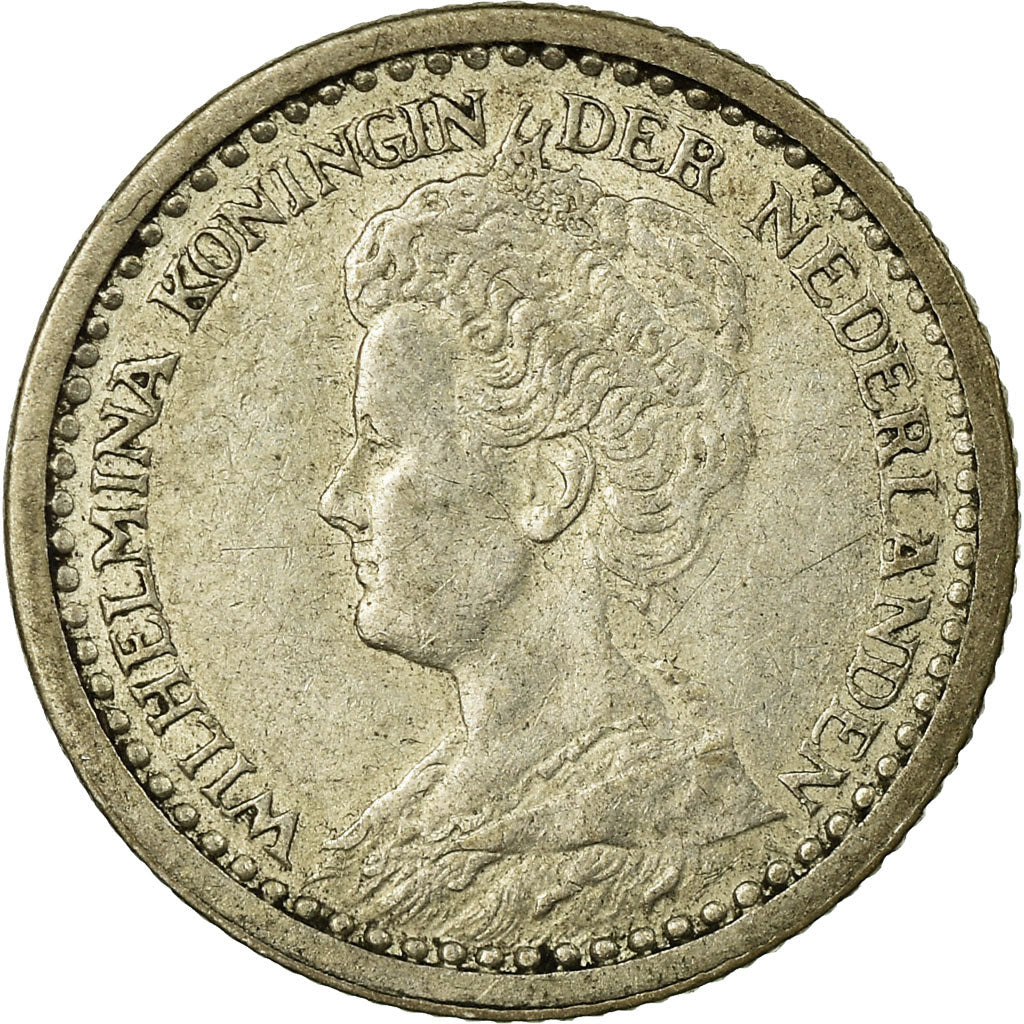 Coin, Netherlands, Wilhelmina I, 10 Cents, 1925, EF(40-45), Silver, KM:145