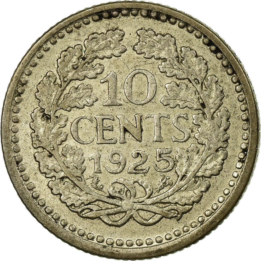Coin, Netherlands, Wilhelmina I, 10 Cents, 1925, EF(40-45), Silver, KM:145