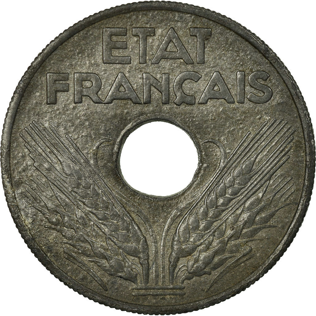 Moneta, Francia, État français, 20 Centimes, 1943, Paris, BB, Zinco, KM:900.1