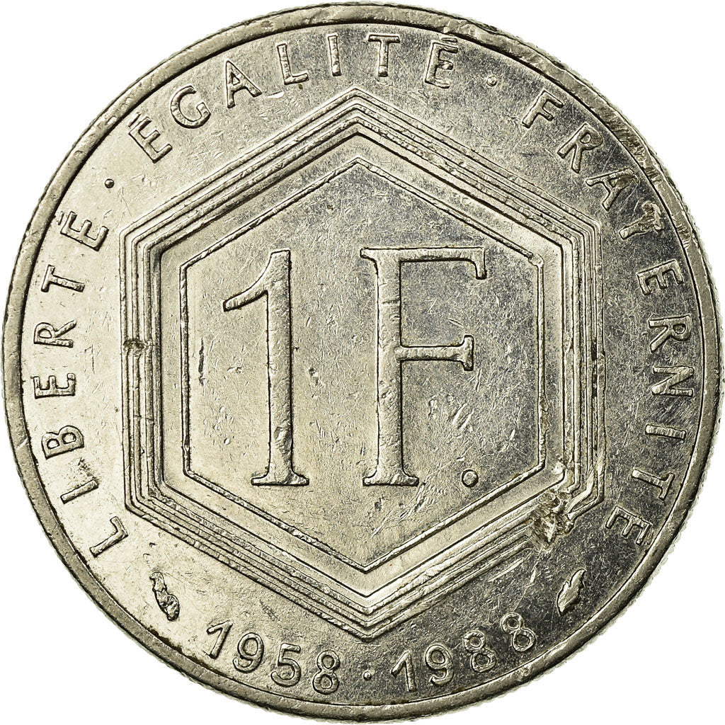 Münze, Frankreich, Charles de Gaulle, Franc, 1988, Paris, S, Nickel, KM:963