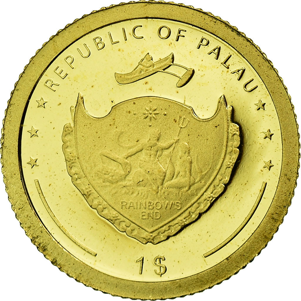 Coin, Palau, Dollar, 2013, The historic meeting, MS(65-70), Gold