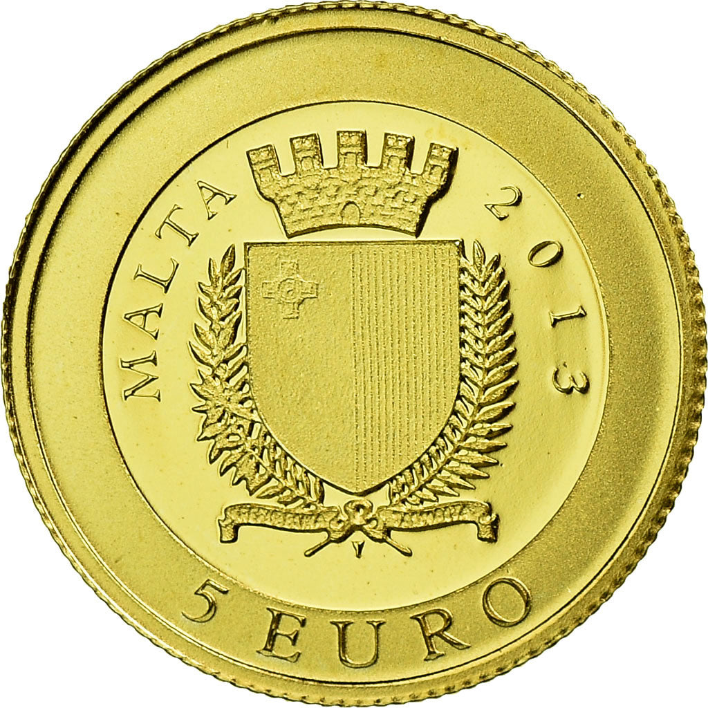Malte, 5 Euro, 2013, FDC, Or