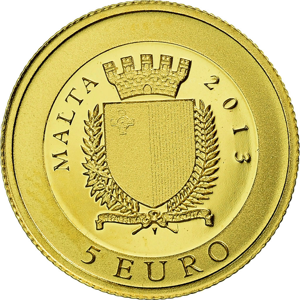 Malte, 5 Euro, 2013, FDC, Or