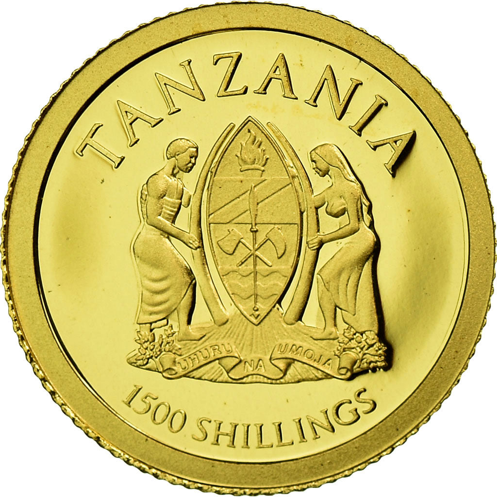 Coin, Tanzania, 1500 shillings, 2013, David Livingstone, MS(65-70), Gold, KM:New