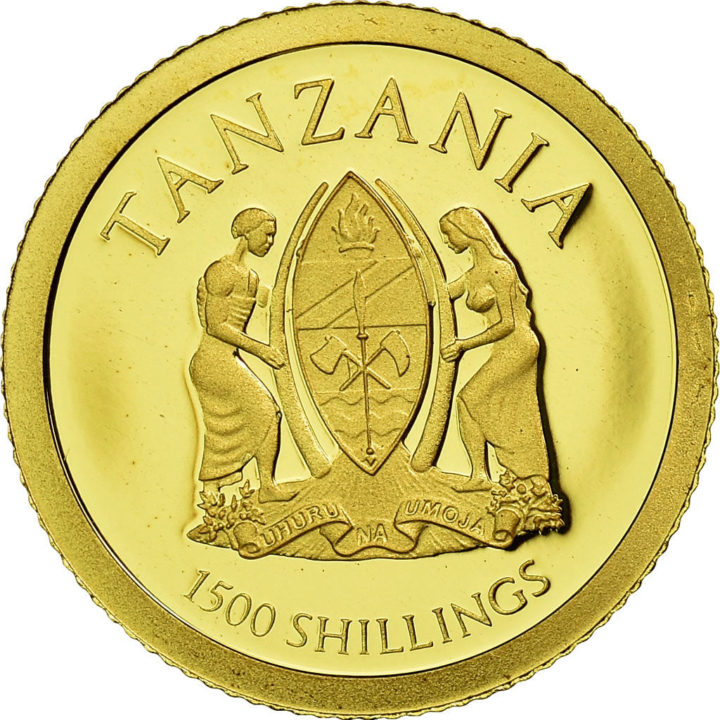 Coin, Tanzania, 1500 shillings, 2014, MS(65-70), Gold, KM:62