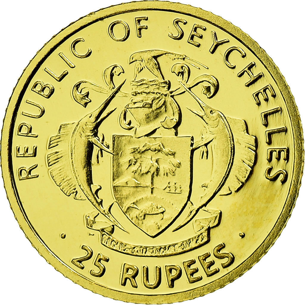 Coin, Seychelles, 25 Rupees, 2013, British Royal Mint, MS(65-70), Gold, KM:134