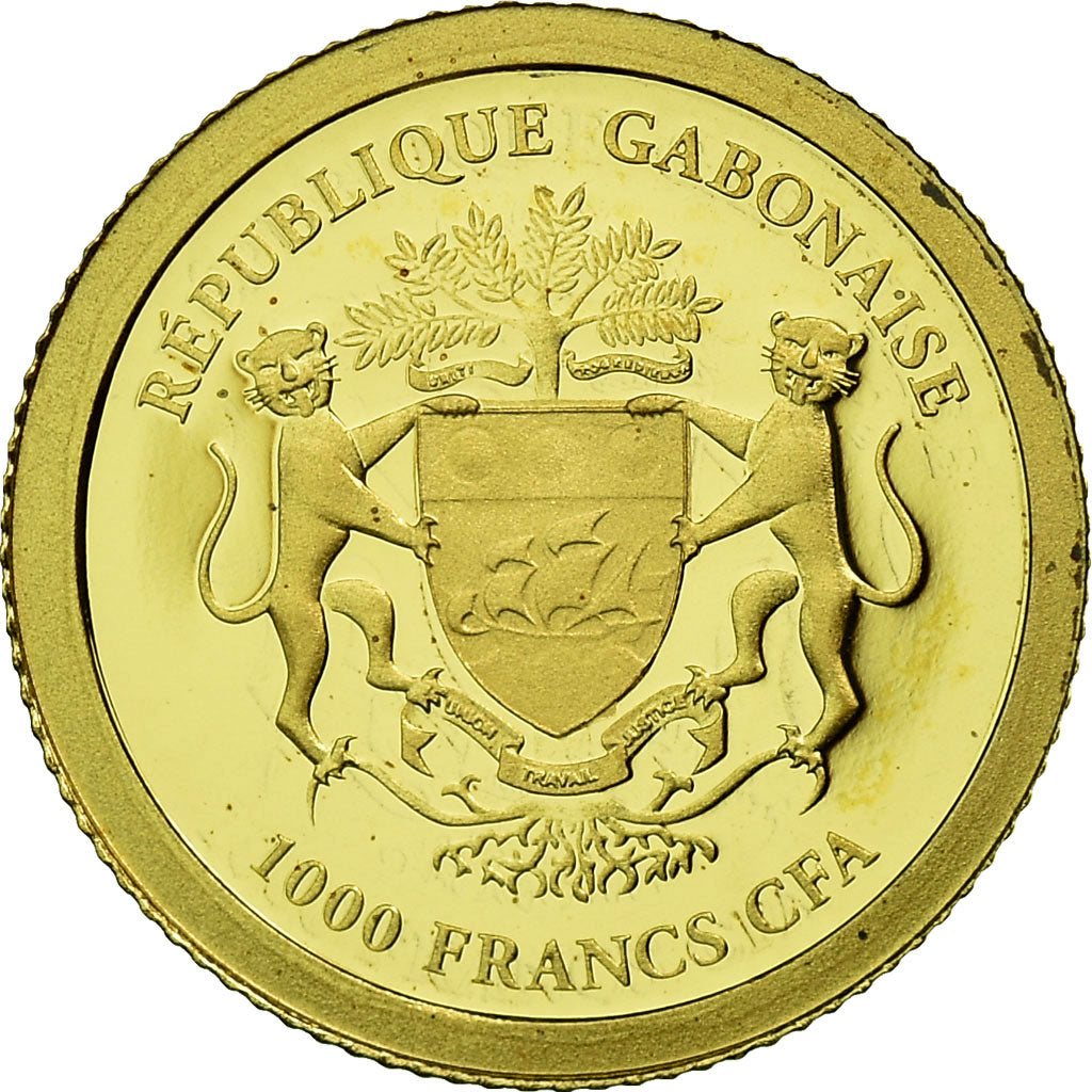 Coin, Gabon, 1000 Francs, 2014, MS(65-70), Gold