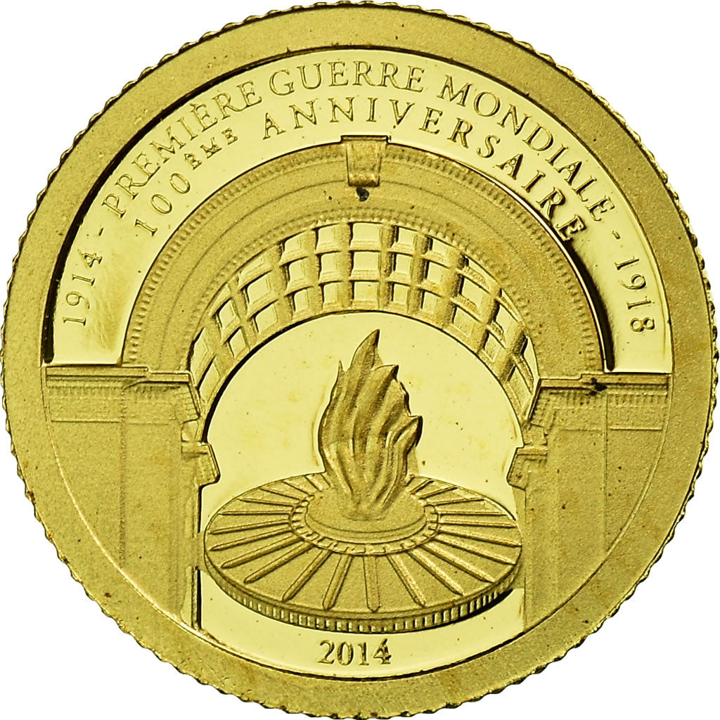 Monnaie, Gabon, Première guerre mondiale, 1000 Francs, 2014, FDC, Or