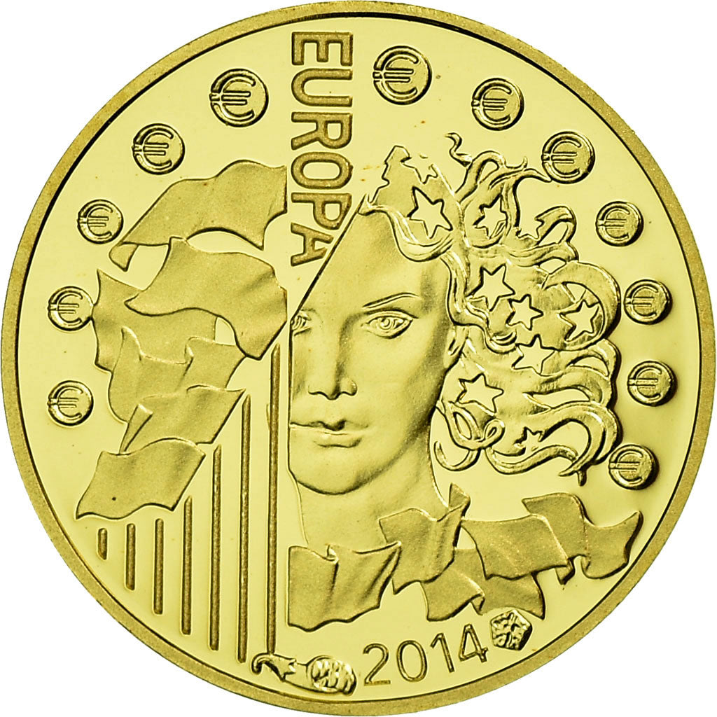 France, 5 Euro, 2014, MS(65-70), Gold, Gadoury:EU674