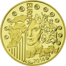 France, 5 Euro, 2014, MS(65-70), Gold, Gadoury:EU674