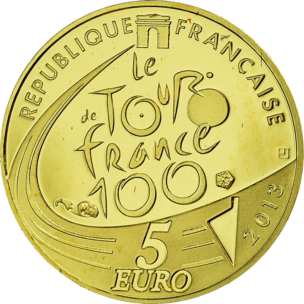 France, 5 Euro, 2013, MS(65-70), Gold, Gadoury:EU615