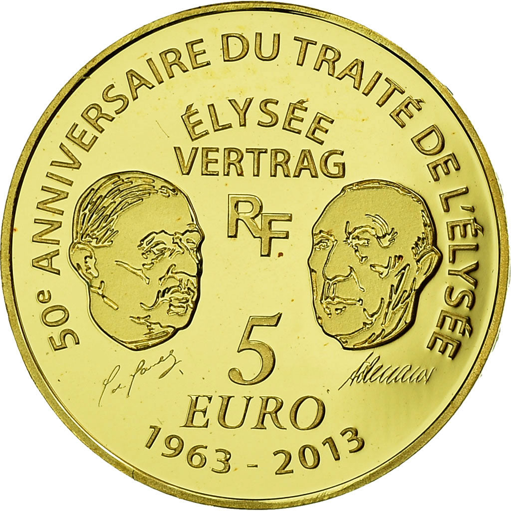 France, 5 Euro, 2013, MS(65-70), Gold, Gadoury:EU599