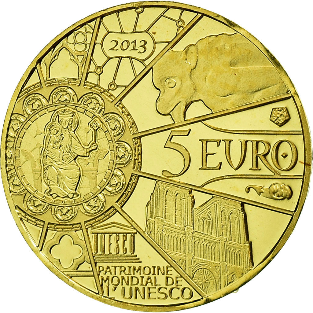 France, 5 Euro, 2013, MS(65-70), Gold, Gadoury:EU599