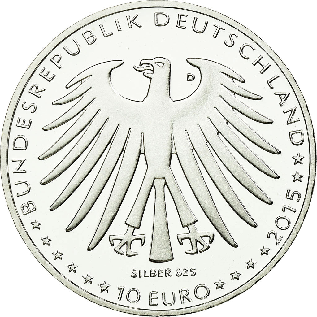GERMANY - FEDERAL REPUBLIC, 10 Euro, 2015, MS(65-70), Silver, KM:340