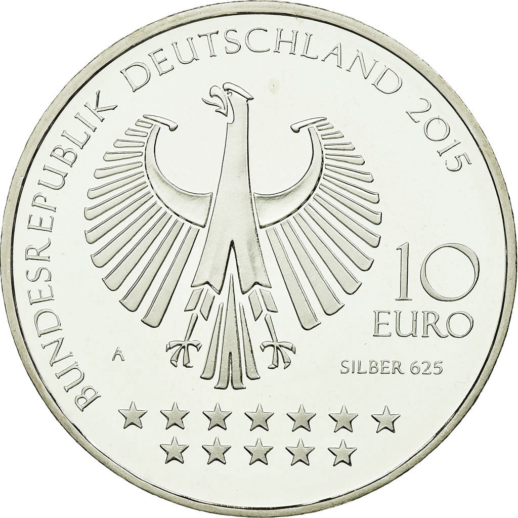 Niemcy, 10 Euro, 2015, Berlin, MS(65-70), Srebro, KM:341a
