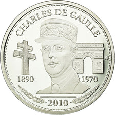 France, Medal, Vème République, Charles De Gaulle, 2010, MS(65-70), Silver