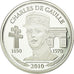 Francja, Medal, Vème République, Charles De Gaulle, 2010, MS(65-70), Srebro