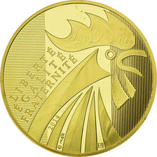 Francja, Monnaie de Paris, 250 Euro, Coq, 2016, MS(65-70), Złoto, Gadoury:EU800