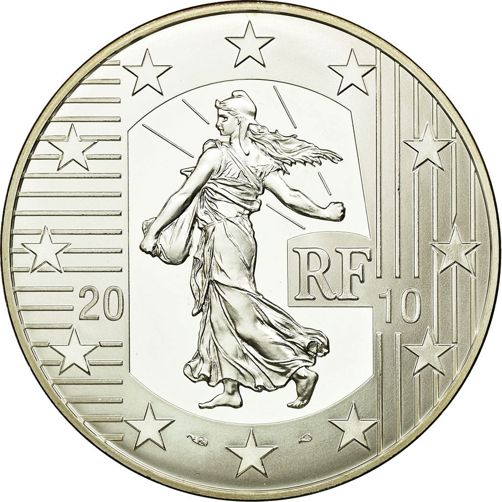 France, 10 Euro, 2010, MS(65-70), Silver, Gadoury:EU413, KM:1675