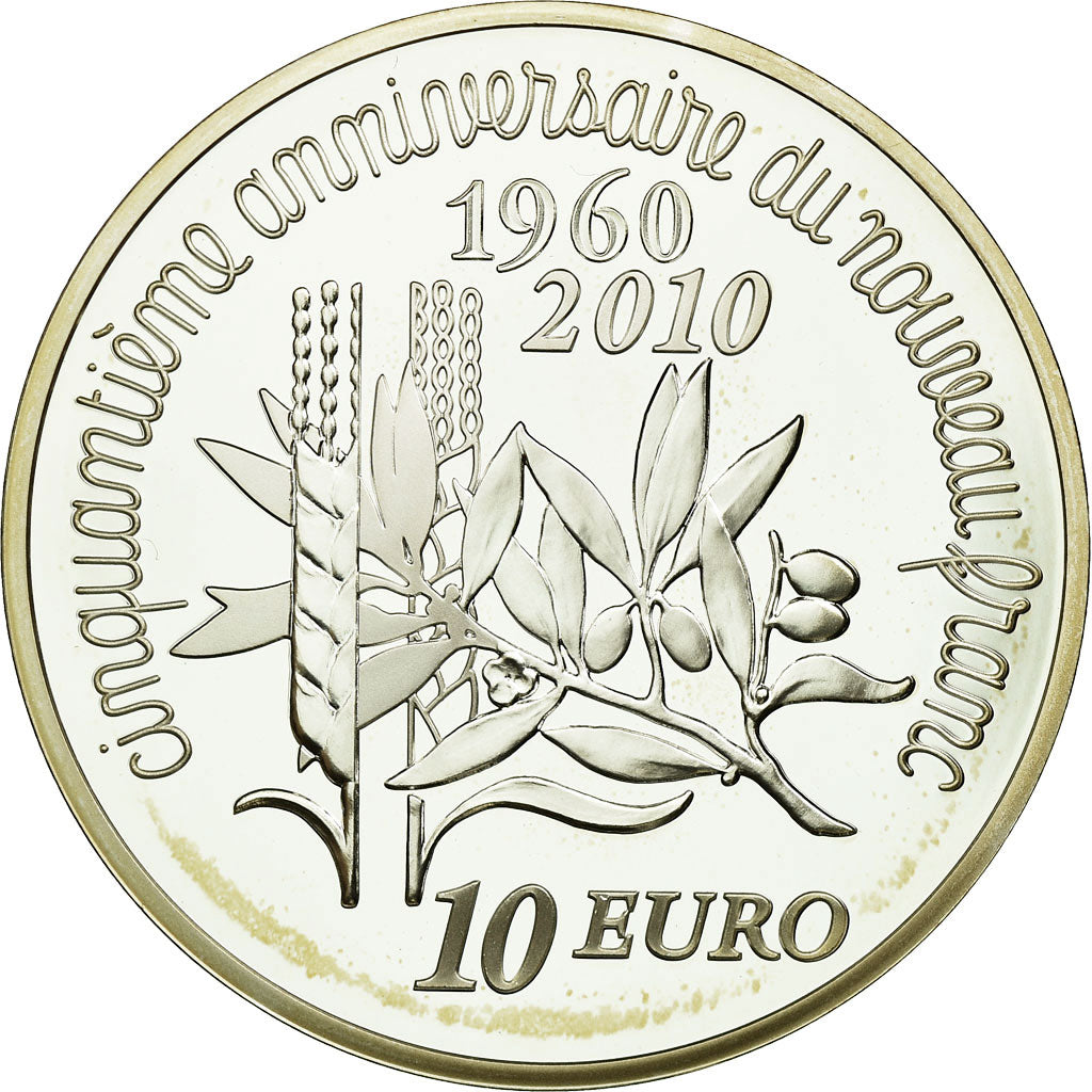 France, 10 Euro, 2010, MS(65-70), Silver, Gadoury:EU413, KM:1675