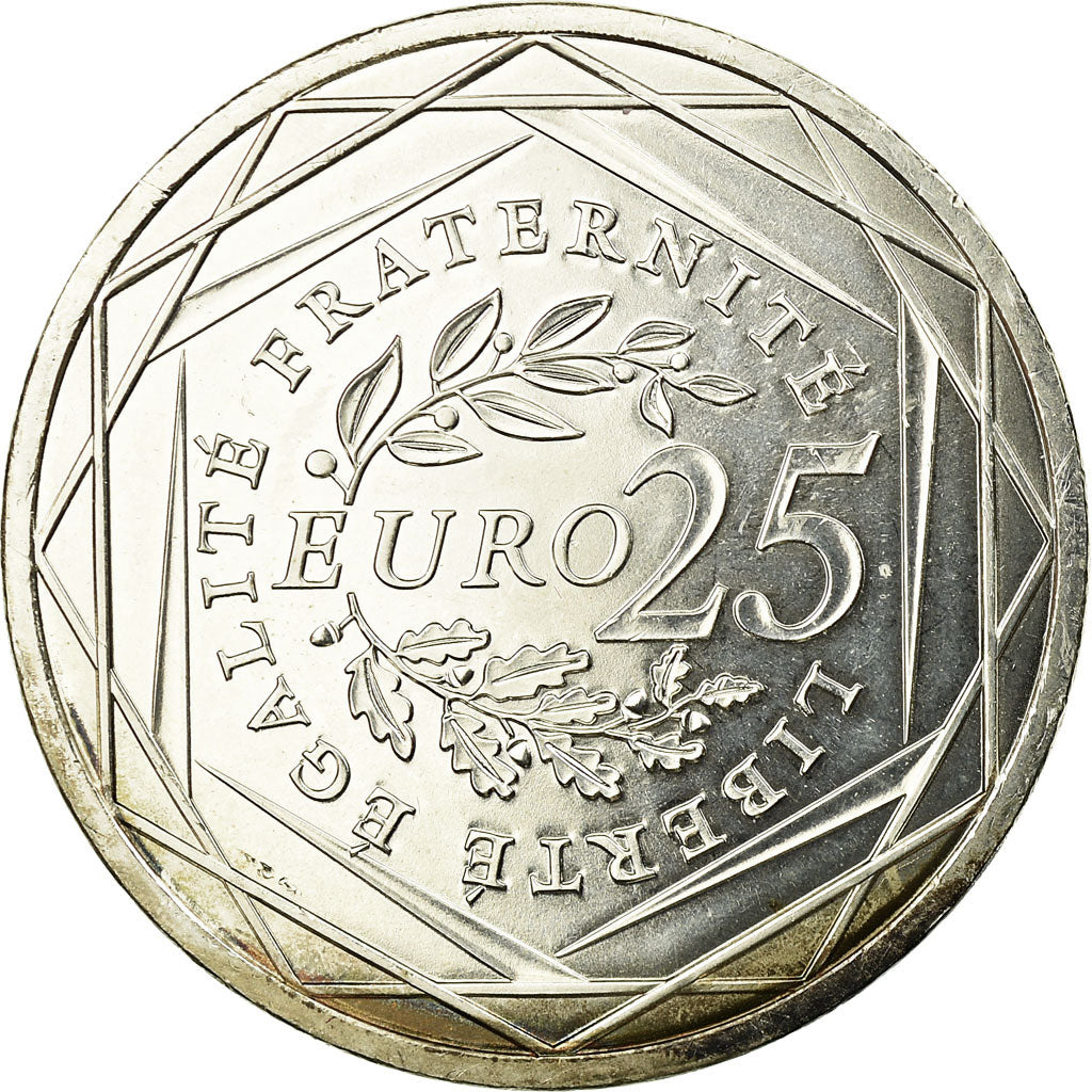France, 25 Euro, 2009, MS(60-62), Silver, Gadoury:EU338, KM:1581