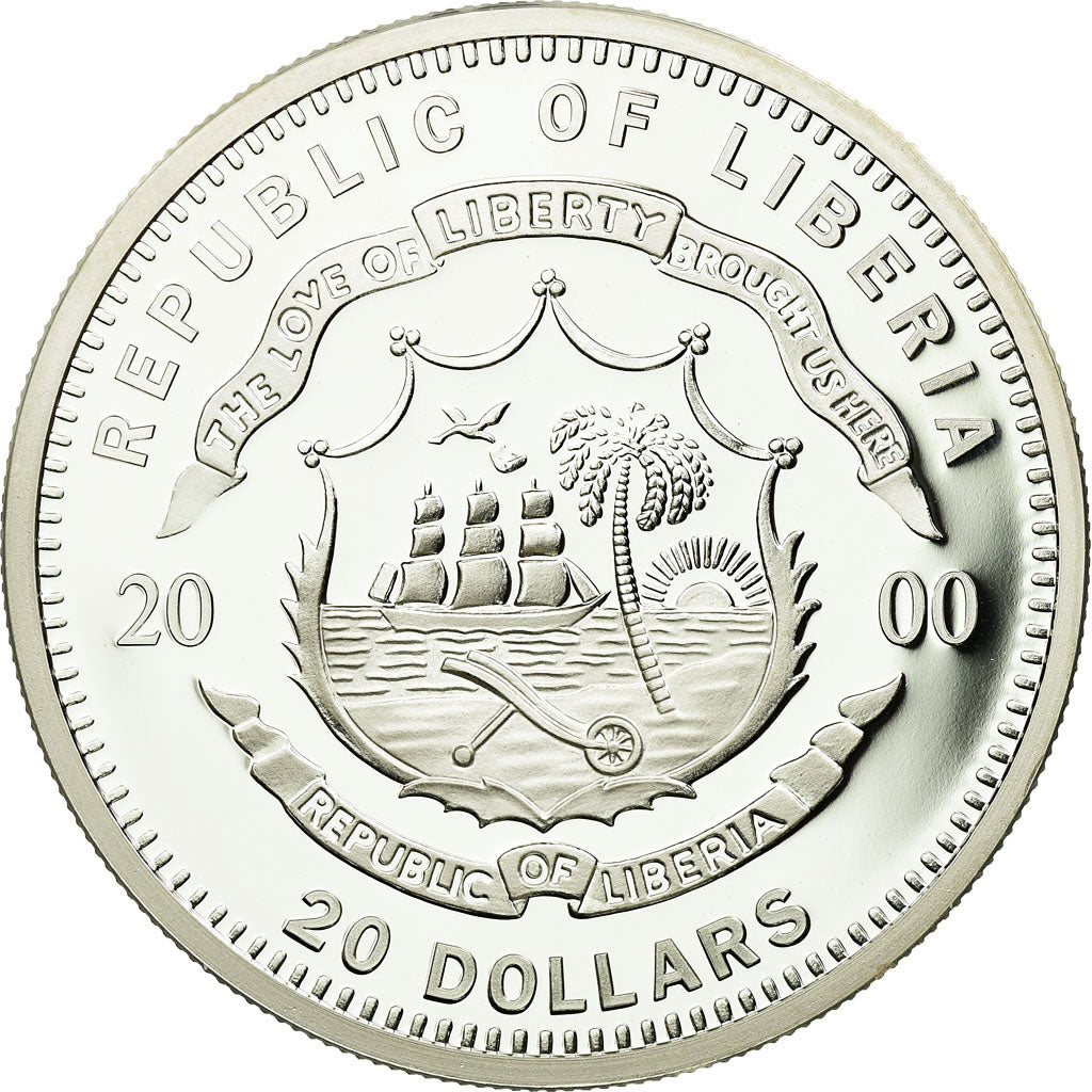 Coin, Liberia, 20 Dollars, 2000, MS(65-70), Silver, KM:637