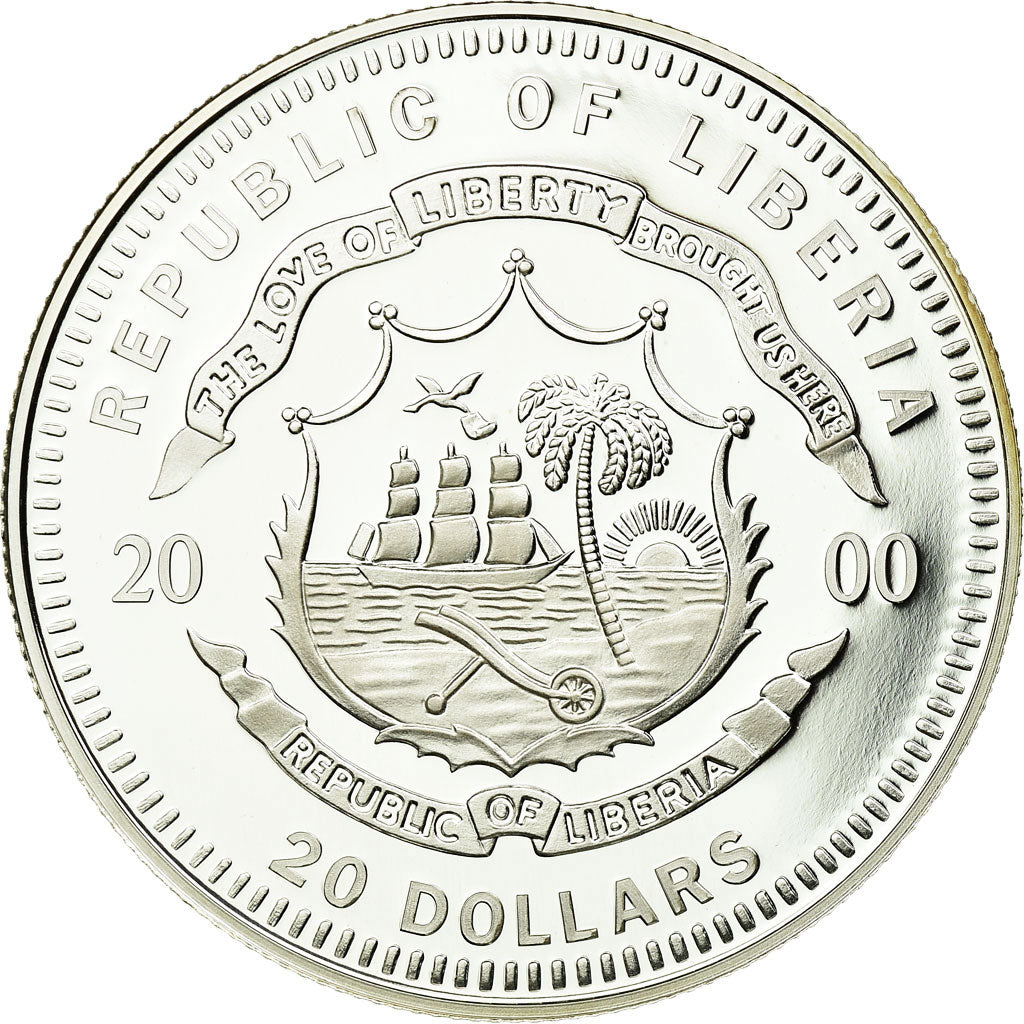 Coin, Liberia, 20 Dollars, 2000, MS(65-70), Silver, KM:639