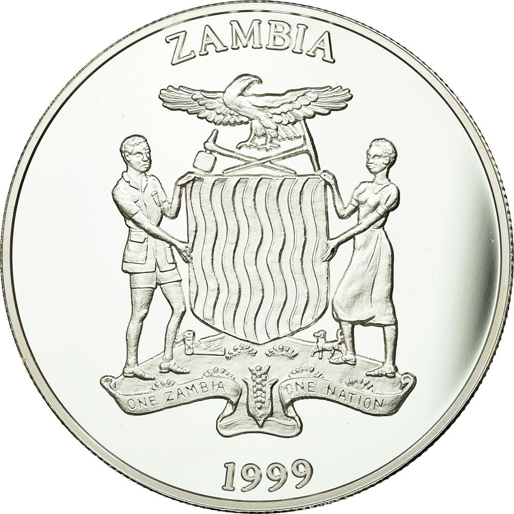 Moneda, Zambia, 5000 Kwacha, 1999, British Royal Mint, FDC, Plata, KM:92
