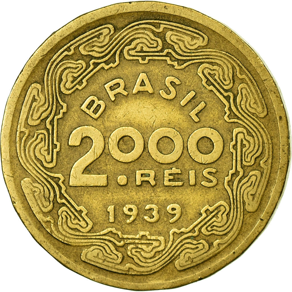 Coin, Brazil, 2000 Reis, 1939, EF(40-45), Aluminum-Bronze, KM:551