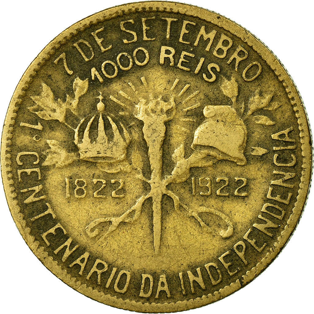 Monnaie, Brésil, 1000 Reis, 1922, TB+, Aluminum-Bronze, KM:522.1