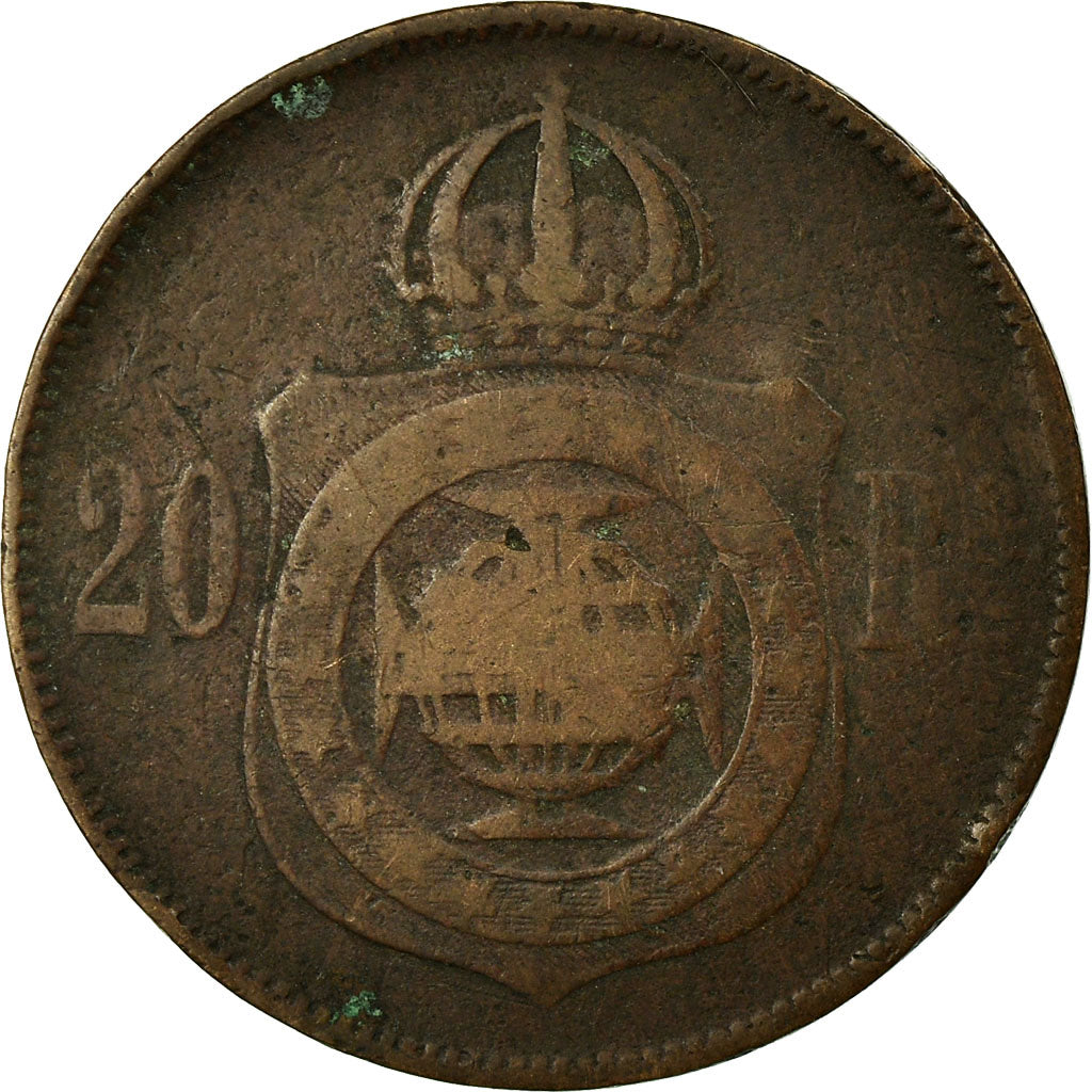 Coin, Brazil, Pedro II, 20 Reis, 1869, VF(20-25), Bronze, KM:474