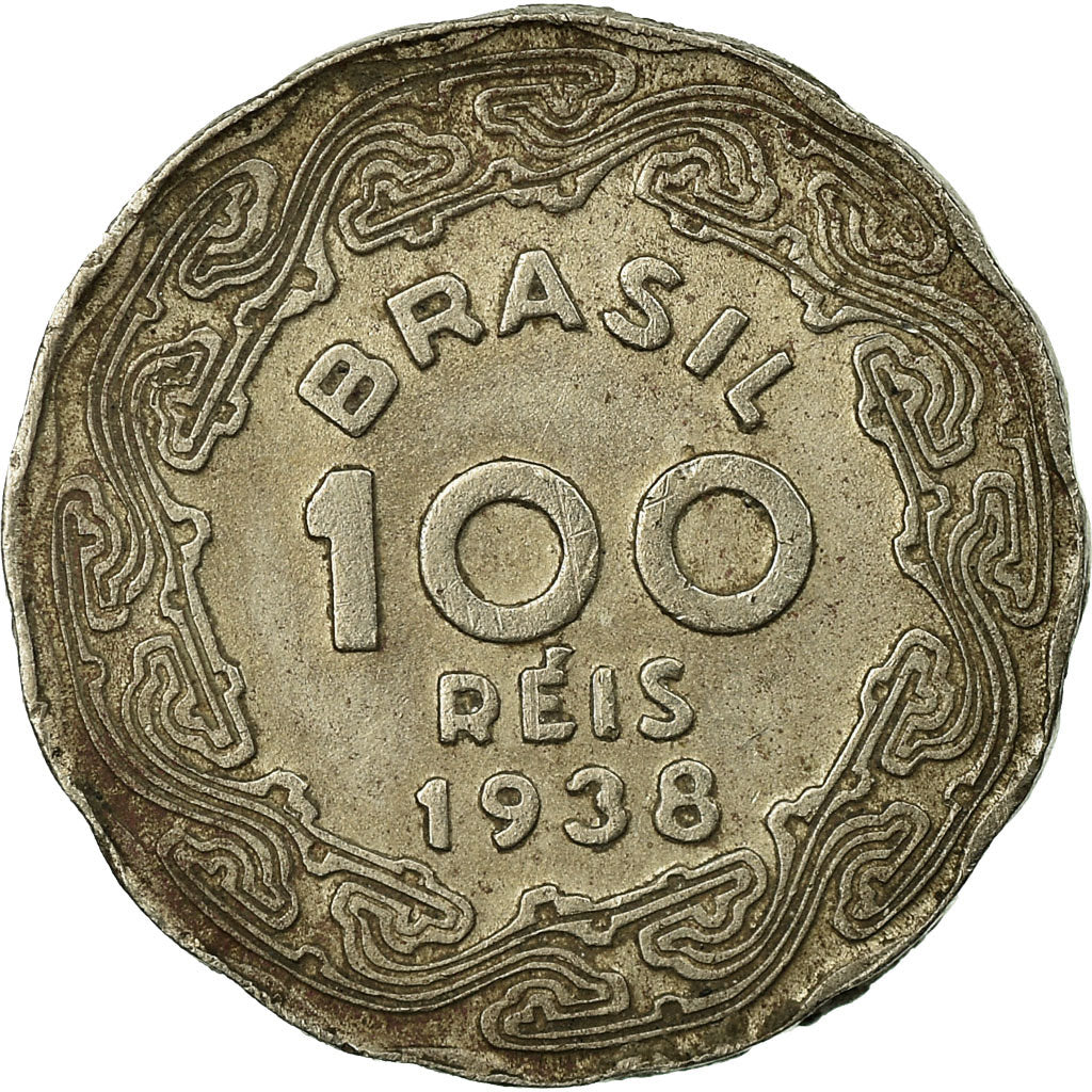 Coin, Brazil, 100 Reis, 1938, EF(40-45), Copper-nickel, KM:544