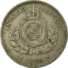 Coin, Brazil, Pedro II, 100 Reis, 1883, EF(40-45), Copper-nickel, KM:477