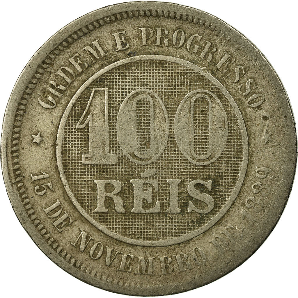 Monnaie, Brésil, 100 Reis, 1889, TB, Copper-nickel, KM:492