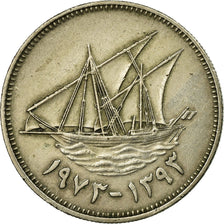 Monnaie, Kuwait, Jabir Ibn Ahmad, 50 Fils, 1973/AH1393, TTB, Copper-nickel