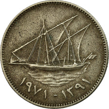 Munten, Koeweit, Jabir Ibn Ahmad, 50 Fils, 1971/AH1391, FR+, Copper-nickel