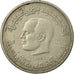 Moneta, Tunisia, 1/2 Dinar, 1983, Paris, VF(30-35), Miedź-Nikiel, KM:303
