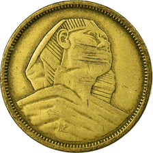 Coin, Egypt, 5 Milliemes, 1958/AH1377, EF(40-45), Aluminum-Bronze, KM:379
