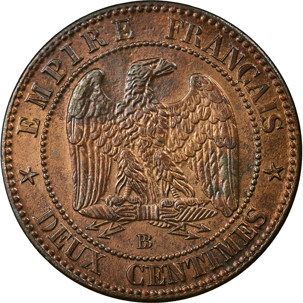 Moneta, Francja, Napoleon III, Napoléon III, 2 Centimes, 1862, Strasbourg