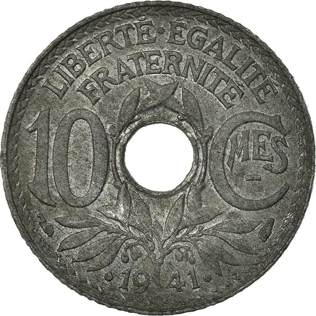 Munten, Frankrijk, 10 Centimes, 1941, Paris, FR+, Zinc, KM:897, Gadoury:288c